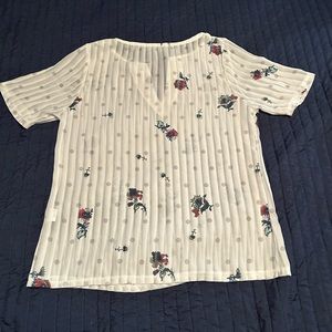 Floral sheer T shirt